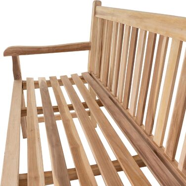 Садова лавка Divero Abruzzo 3-місна з тикового дерева, коричнева (натуральний тік)