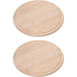 Тарілка для м'яса KESPER Ø 25 см висота 1,5 см букова деревина сервірувальна тарілка дерев'яна тарілка, 2 шт.