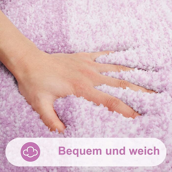 Килимок для ванної кімнати Homaxy: антиковзаючі, м'які, з мікрофібри, 60x90 см, фіолетовий