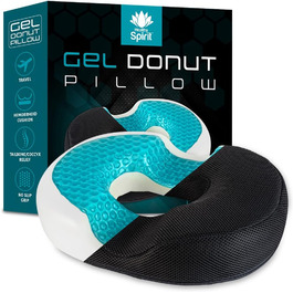 Подушка для сідниць та спини Healthy Spirit Donut | Для геморою, ішіасу, вагітності, чорна