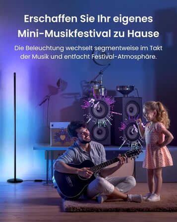 SwitchBot Matter RGBICWW Настільна лампа для вітальні та спальні, димується, з підтримкою Apple Home, Alexa, Google Home, керування через APP, музичні та сценарні режими, чорна LED лампа