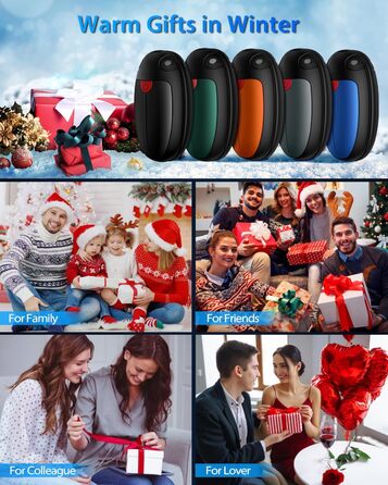 Електричні грілки для рук VTHW, 2 шт. - перезаряджаються, 20 годин тепла, 3 температурні режими, USB, для спорту та Raynaud's/артрит (чорний)