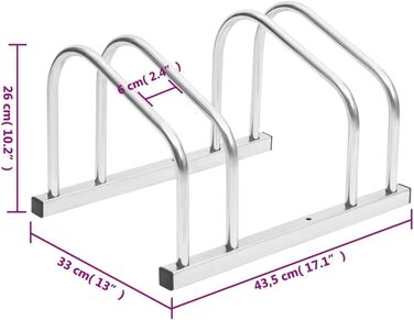 Кріплення для велосипедів, Кріплення для велосипедів для 2 велосипедів Захист від крадіжки, Велосипедна стійка для паркування для гаражного саду, Підлогова підставка, Оцинкована сталь 2 Сталь