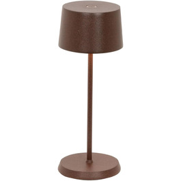 Zafferano Olivia Micro - Бездротова LED-лампа настільна з торшетом, для дому та саду, сенсорне керування, 2200-3000K, 20 см, Corten
