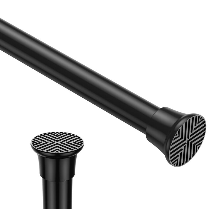 Штанга для карниза без свердління 76-200 см, телескопічна, чорна. Підходить для ванної, кухні, вікна, шафи.