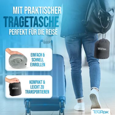 Подушка для подорожей Nackenkissen Flugzeug з піни Memory Foam – для літака, авто, з додатковою підтримкою голови, сіра
