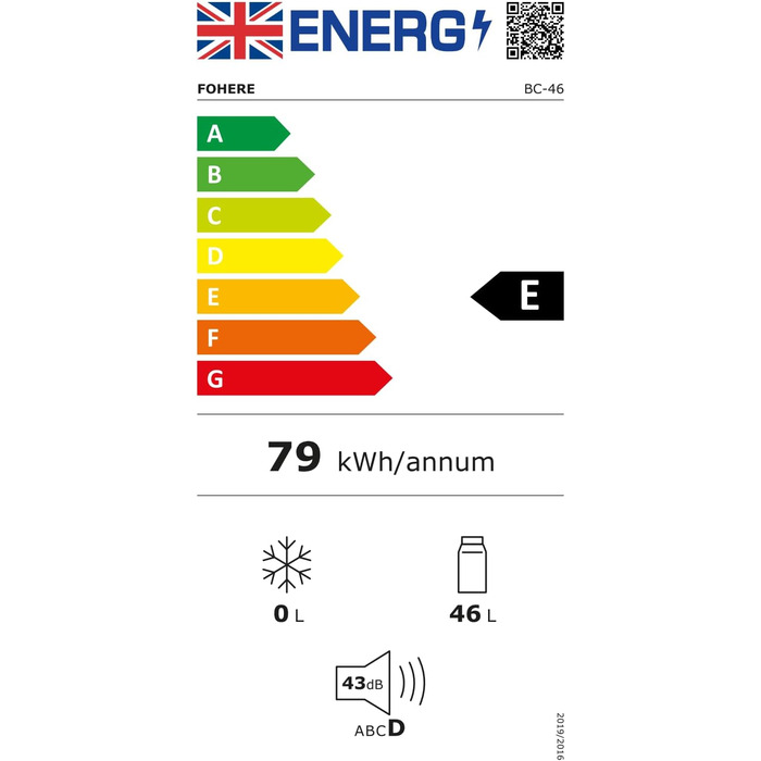 Міні-холодильник FOHERE 46L з відділенням для льоду | Компактний холодильник | Регулювання температури, енергозбереження, тиха робота | Холодильник для напоїв ідеально підходить для офісу, кемпінгу та геймінгу | Змінний бік відкривання дверцят | Чорний