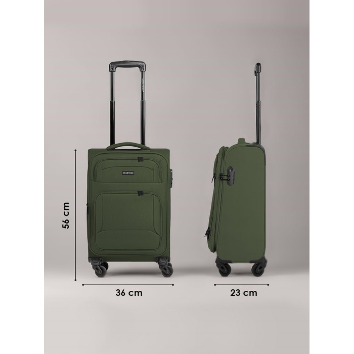 Набір валіз Smartbox 3-в-1 для жінок та чоловіків | Легкі та міцні валізи-ролики, якісний softcase, 4 колеса та кодовий замок | Розширювані | Колір: Slate-green (S 56 см)