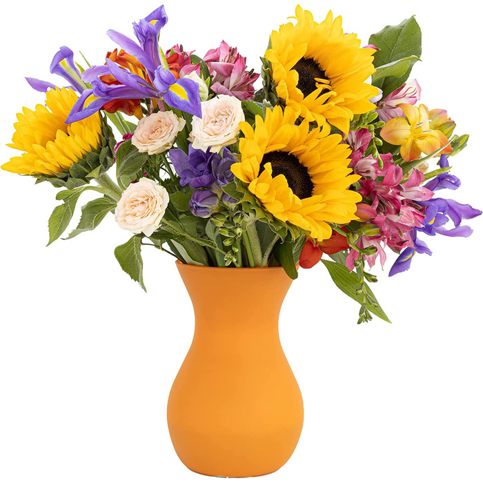 Тренд для дому ваза для квітів ваза скляна скляна ваза для квітів скляна ваза для квітів настільна декоративна ваза прозора скляна декоративна ваза для вітальні декоративна ваза 2410 мл год 18 см / мак (апельсин, 1229 мл)