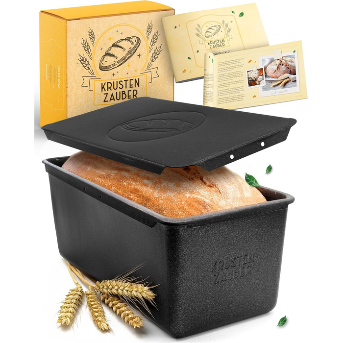 Форма для випікання хліба з кришкою та кошиком для підйому тіста - Robuste 28см, чавун. Ідеальна для випікання хліба, тостів, кексів. Чавунний горщик для випікання хліба, форма для хліба, аксесуари для випікання.