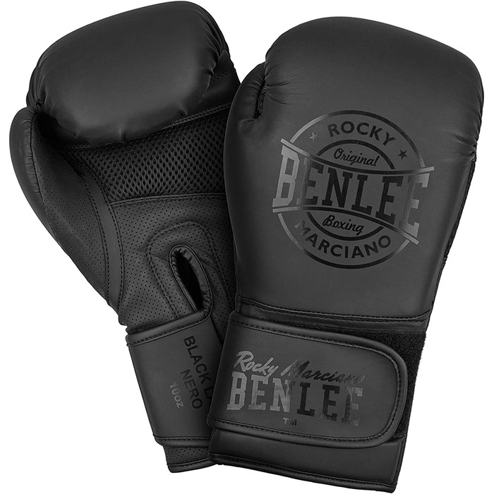 Боксерські рукавички Benlee зі штучної шкіри (1 пара) Black Label Nero 12 унцій чорного кольору