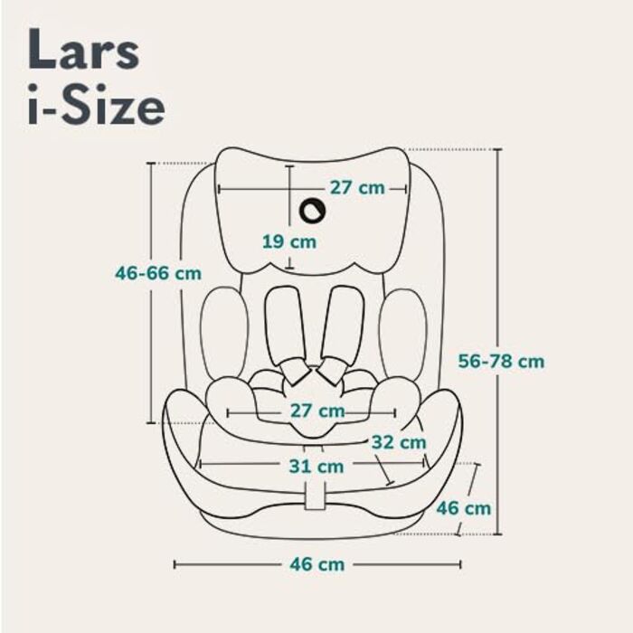 Автокрісло Lionelo Lars i-Size 100–150 см, Група 2/3, чорно-червоне, з регулюванням підголівника та бічними захистом