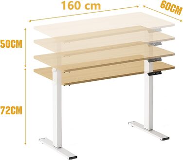 Електричний регульований по висоті комп'ютерний стіл з регулюванням висоти 160x60 см з керуванням пам'яттю