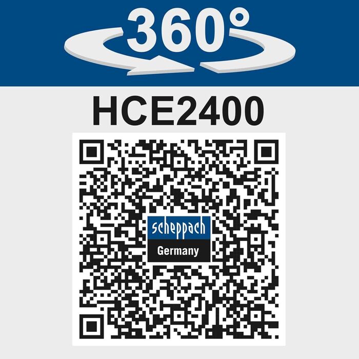 Високотискний мийник Scheppach HCE2400 з аксесуарами (7 шт.) та резервуаром для миючого засобу | 5м шланг | 180 бар | 2400 Вт | продуктивність 480 л/год | мобільний мийник з функцією всмоктування
