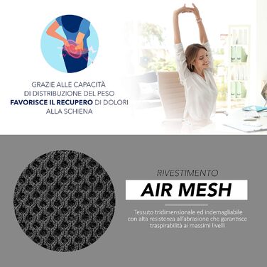 Подушка проти пролежнів AIESI® професійна (сертифікат) з піною з поліуретану та гелевим вкладишем, поясний ремінь 44x44x5 см