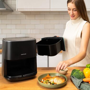 Фритюрниця без олії Cecotec Cecofry 6000 Full, 6 л, 1700 Вт, PerfectCook, 12 режимів, чорний колір