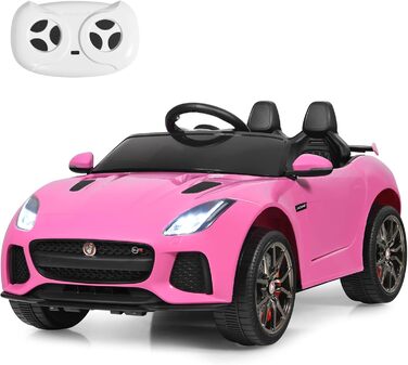 Дитячий електромобіль Jaguar COSTWAY, 12V, рожевий, з музикою, підсвіткою та пультом ДУ, для дітей від 3 років