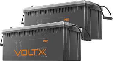 Літієва батарея VoltX LiFePO4 200Ah 12V 2 упаковки, 200A BMS, 4000 циклів зарядки, заміна свинцево-кислотного продукту