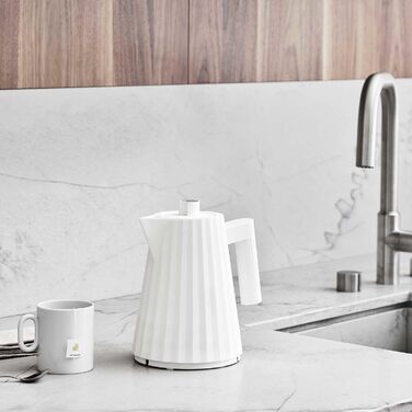 Електричний чайник Alessi Plissé MDL06/1 W, 100 cl, білий, 2400W, з європейським штекером
