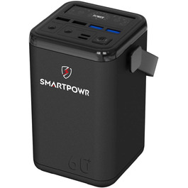 Вуличний павербанк SMARTPOWR 60000mAh 65 Вт, швидка зарядка, портативний накопичувач енергії, чорний