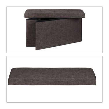 Relaxdays Складана лавка з льону