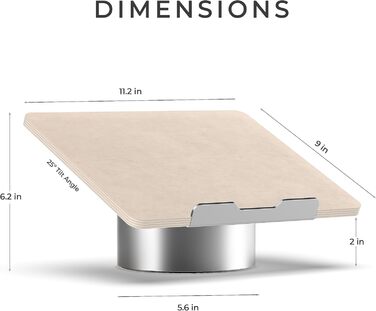 Підставка для ноутбука на стіл HumanCentric: алюміній, сірий, дерев'яний (чорний горіх, аhorn), ергономічна, для MacBook