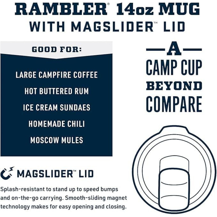 Термос YETI Rambler 14 oz (414 мл) з кришкою MagSlider, білий