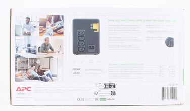 ДБЖ APC by Schneider Electric Easy UPS - BVX700LI-GR - джерело безперебійного живлення 700 ВА з виходами Schuko, запобіжник і захист від перенапруг, резервний акумулятор з стабілізатором, світлодіодні індикатори (900 ВА / 480 Вт, виходи IEC - IEC - IEC, о