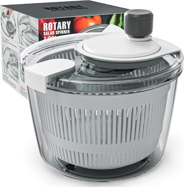 Салатниця-відцентроука для миття, віджимання та сушіння салату та овочів, висока ефективність