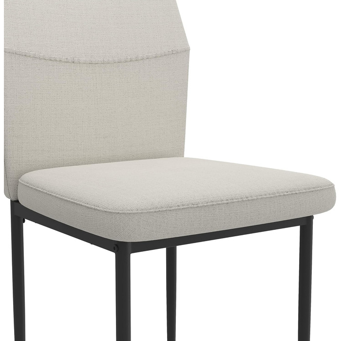 Стілець для їдальні GOLDFAN (4 шт.) з льоновим покриттям, сірий (бежевий). Сучасний кухонний стілець, м'який, з металевими ніжками. Підходить для вітальні та кухні.