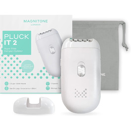 Епілятор Magnitone PluckIt2, міцний, для ніг, пахв і бікіні, USB, 2 головки, з кишенею