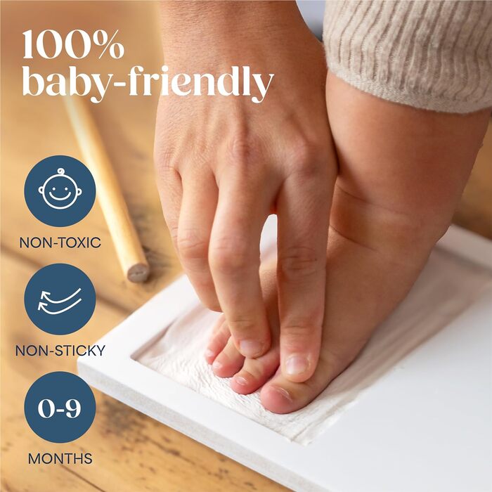 Набір дитячих фоторамок Niimo Handprint and Footprint для новонароджених дівчаток і хлопчиків - персоналізований подарунок для дитини, фоторамка для кімнати немовлят і малюків