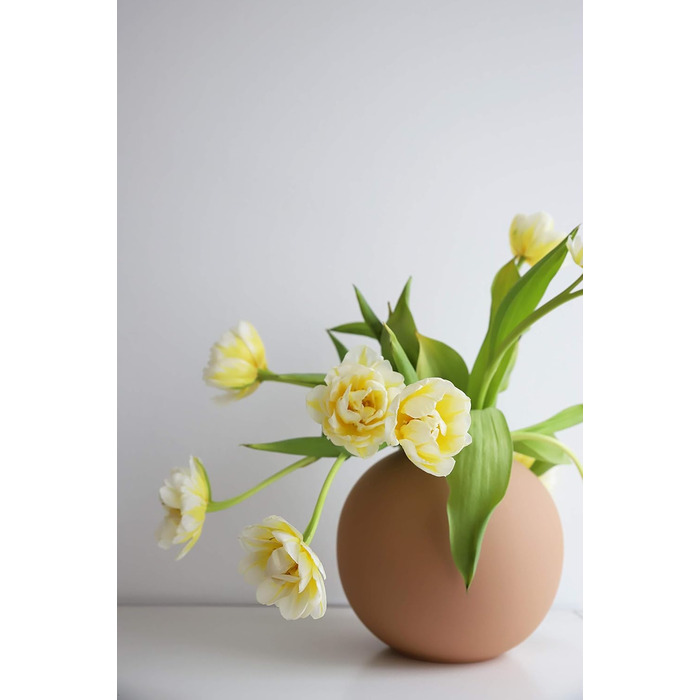 Ваза куляста Cooee Design, 20 см, кавово-молочний колір