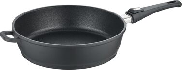 Сковорода Berndes Vario Click 32 см з індукційним дном, знімним ручками, антипригарним покриттям, для всіх плит, з високим бортиком, алюмінієвий литвий корпус, чорна