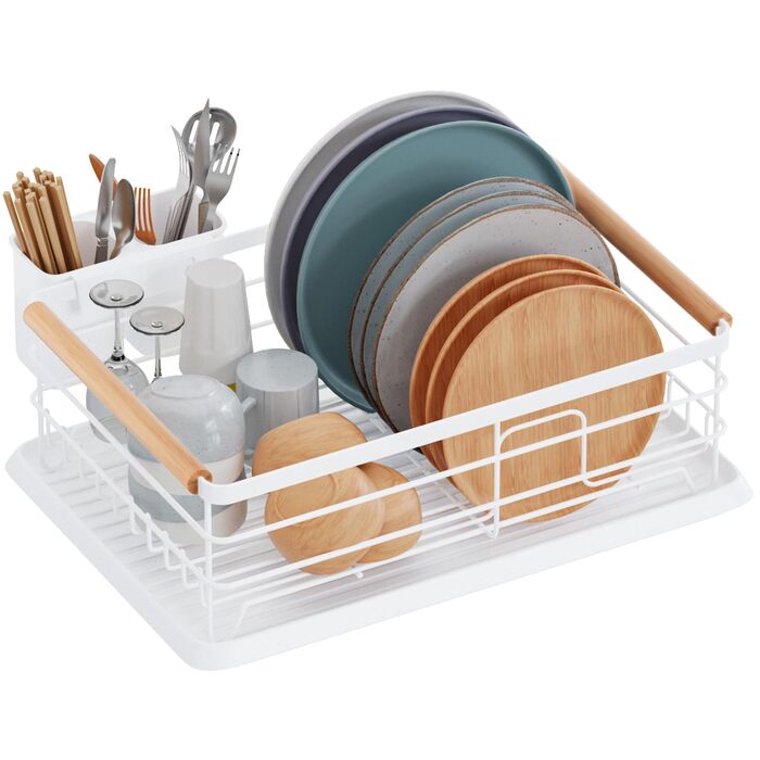 Сушарка для посуду BRIAN & DANY з піддоном, 42x30x15 см, біла