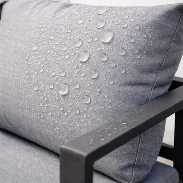 Комплект садових меблів зі сталі, сірий, 5 предметів