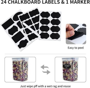 Набір контейнерів для зберігання SOSINYA 24 шт. з кришкою, герметичні, для кухні, BPA-free