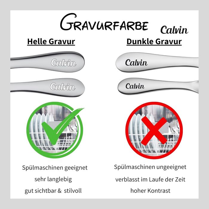 Дитячий столовий прилад WMF Kinderbesteck з гравіюванням імені - персоналізований столовий прилад - індивідуальний хрещення подарунок - для хлопчика/дівчинки - набір з 4 предметів (Knuddel)