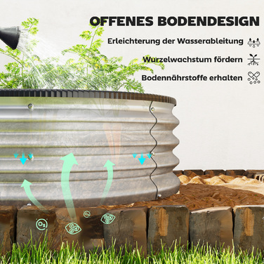 Набір з двох металевих квітників-стовпчиків 135 x 90 x 30 см, овальної форми, з гумовими стрічками