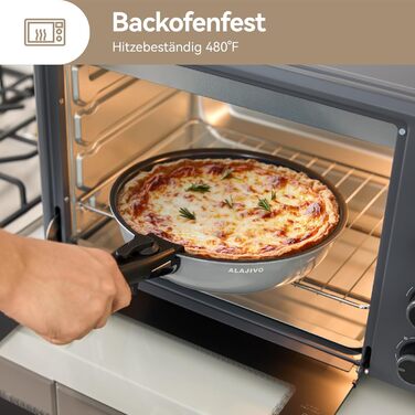 Набір посуду 9-ти частинний з знімним ручками, антипригарне покриття, для всіх типів плит, включаючи індукційні, сумісний з духовкою (сірий)