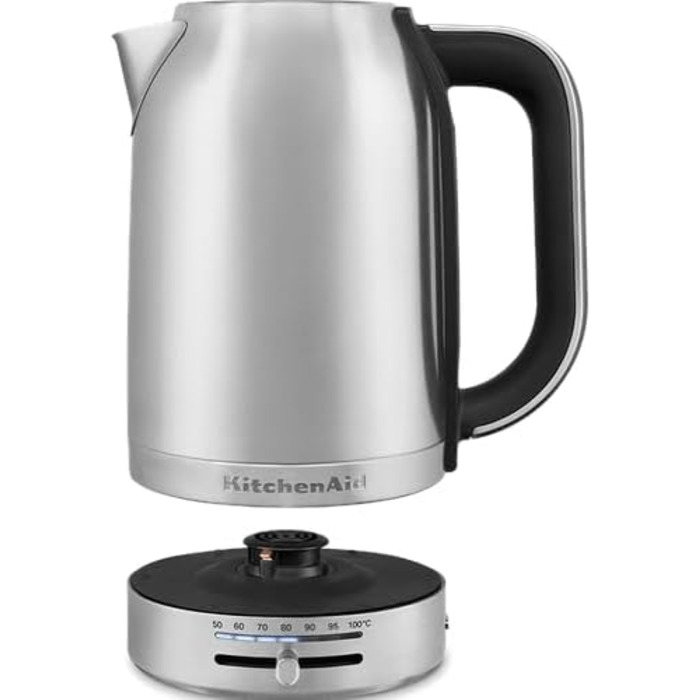 Електричний чайник KitchenAid з регулюванням температури 50-100°C, 1.7L, нержавіюча сталь, з фільтром від накипу