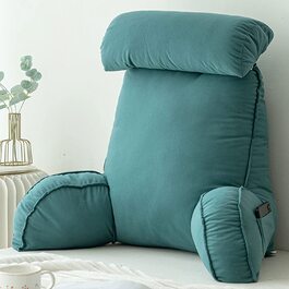 Підголовник для читання з підлокітниками, подушка для спини, трикутна подушка для ліжка, дивана, софи - для читання, роботи, ігор