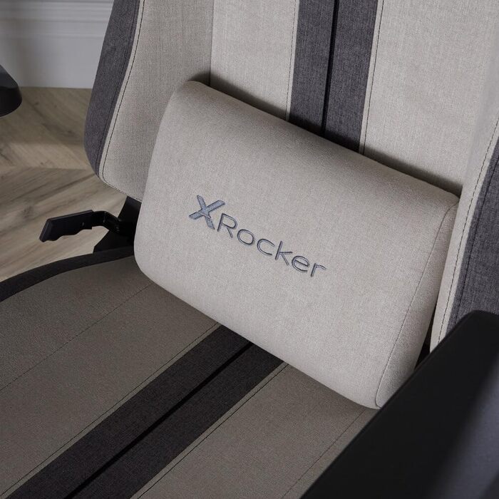Офісне крісло X Rocker Onyx поворотне тканинна поверхня світло-темно сіре