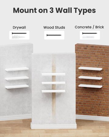 Набір плаваючих полиць Wandregal білі 40 см (3 шт) для спальні, кухні, офісу, вітальні - сучасний декор