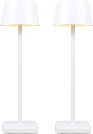 Настільна лампа бездротова 2 шт., 6000mAh, цинковий сплав, IP54, регулювання яскравості, тепле світло, для дому та закладу