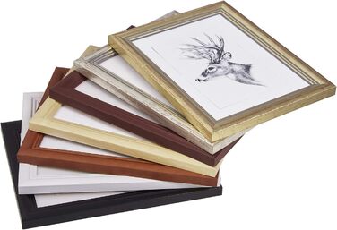 Набір рамок для фотографій WOLTU 10, скляна панель в дерев'яній рамці в стилі cm Artos, (срібло, 10x15)