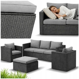 Комплект садових меблів MatMay із пластику, сірий, 4 предмети