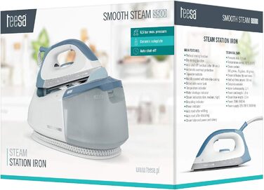 Парова прасувальна станція Teesa SMOOTH STEAM S500 TSA2035, 2400, 1.7 літра, біло-блакитна