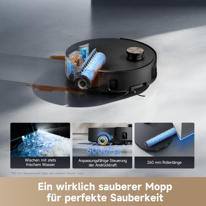 Робот-пилосос Dreame Aqua10 Roller: потужність 30000Pa, самоочищення, автоматичне випорожнення, керування голосом, чорний