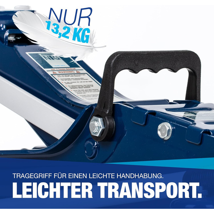 Гідравлічний домкрат NTG 2T для легкових авто та занижених транспортних засобів, 85-375 мм, вантажопідйомність 2000 кг